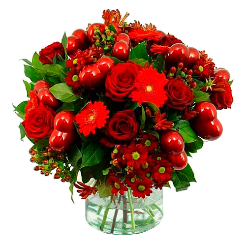 groep maaien Mathis Bloemen Valentijn rood boeket met hartjes